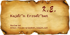 Kaján Erzsébet névjegykártya